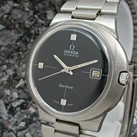 オメガ ジュネーブ ダイナミック マットブラックダイアル クロスライン アンティークウオッチ