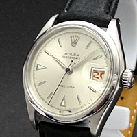 ロレックス オイスターデイト Ref.6274 シルバー くさび形インデックス OH済み アンティークウオッチ