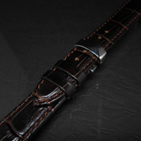 腕時計用 革ベルト 18mm Dバックル仕様 ダークブラウン