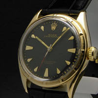ロレックス オイスターパーペチュアル クロノメーター Ref.6085 ブラックダイアル 14KYG アンティークウオッチ 分解掃除済み