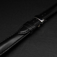 腕時計用 革ベルト 18mm Dバックル仕様 ブラック