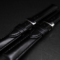 腕時計用 革ベルト 18mm Dバックル仕様 ブラック 2本セット